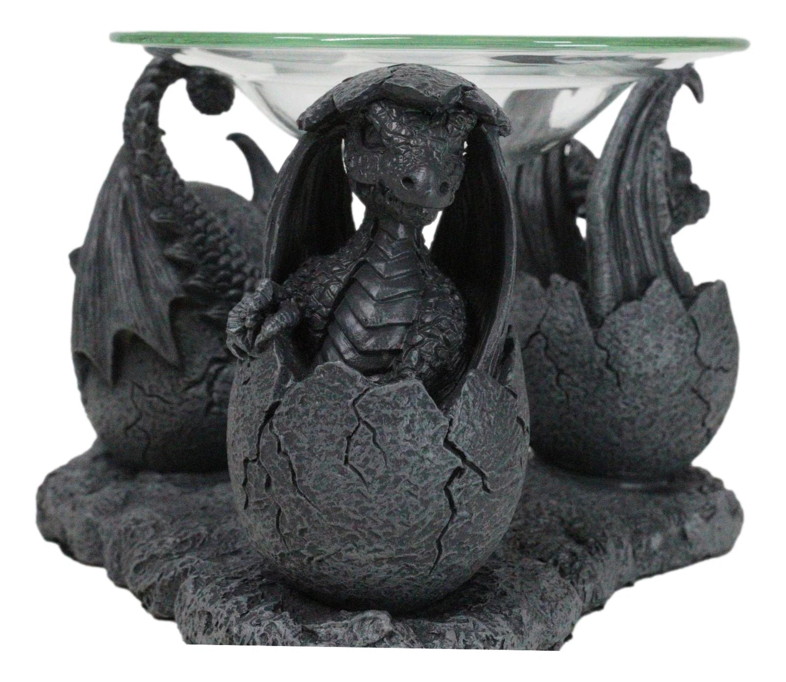 Fantasy Trio Gargoyle Dragons in Eggs Hatchling Candle Oil Burner Figurine-4