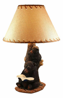 Story Time Fable Mother Bear Reading Book To Her Cub By Tree Table Lamp-6