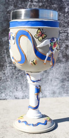 Sendero de ponis pintados Ángeles de la Tierra Pony con mariposas Copa de vino de caballo-5