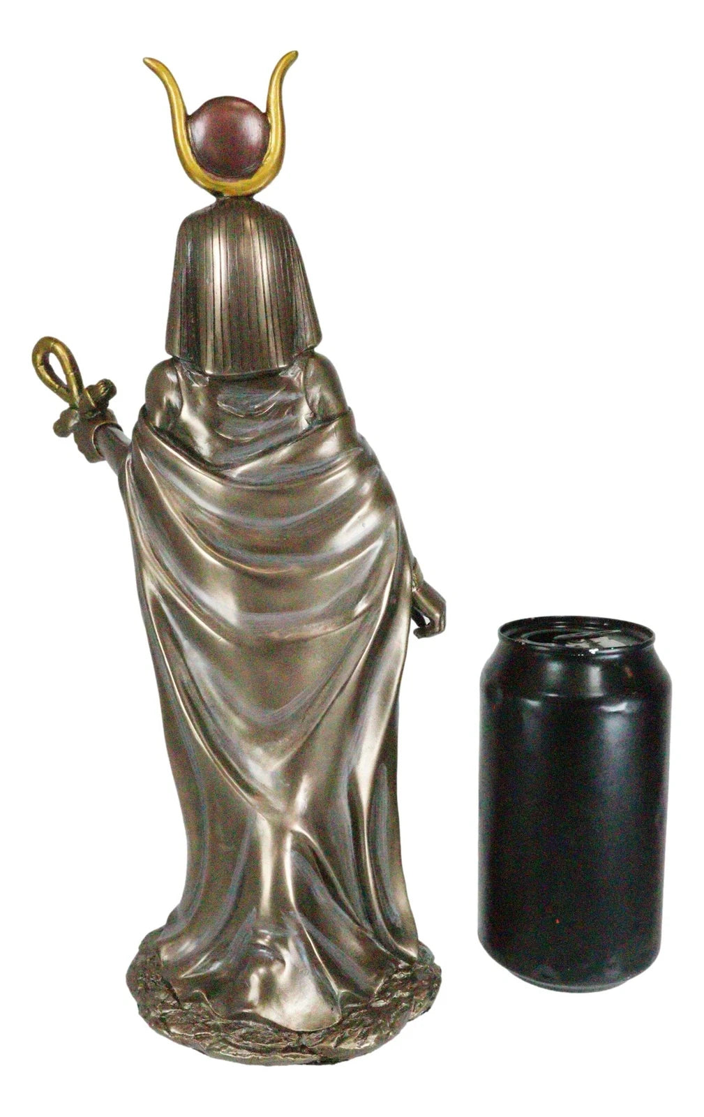 Egyptian Deity Goddess Hathor Holding Ankh Statue Patroness Of Love Motherhood-4