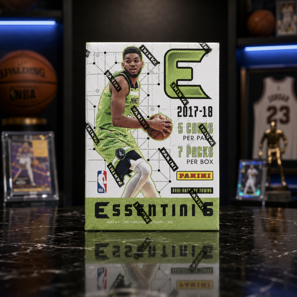 Essentials Basketball Cards 2017-18 Panini NBA Exclusive Factory Sealed Blaster Box, 35 Cards, 7 Packs, Spiral Parallels And Rookie Autographs Possible