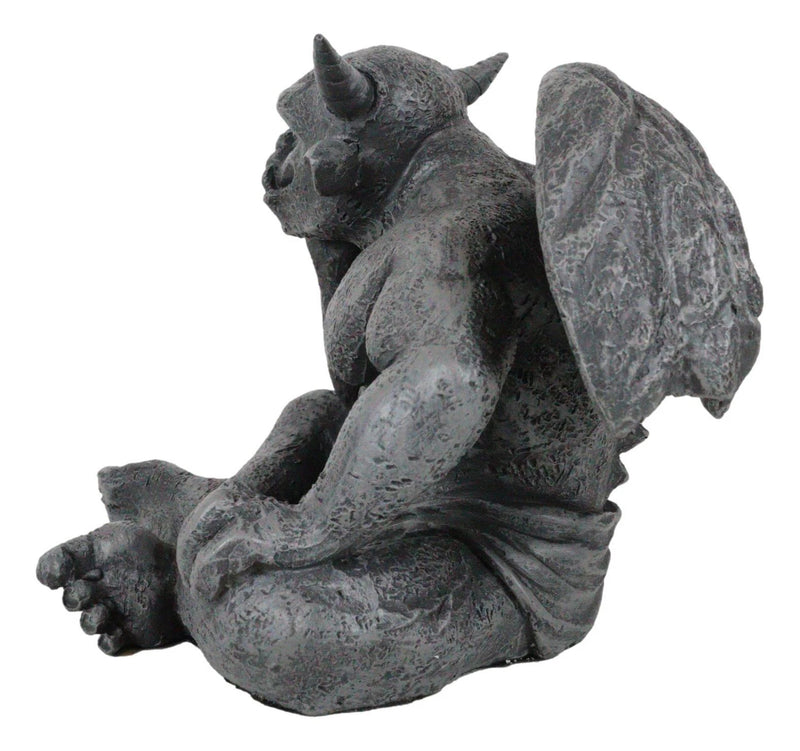 Gargoyle Figurine, Carved Small Statue, 6.5 Inches, Horned Sitting Dreamer Sculpture, Gothic Decor, Suitable for Desk, Shelf, Home, Office, or Fantasy Room Decoration, Collectible Ornament-5