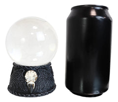 Figura de calavera de cuervo con pentagrama y esfera de cristal con luz LED que se marchita-3