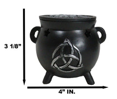 Wicca Sacred Triquetra Symbol Stars Cutout Witch Cauldron Incense Cone Burner-4