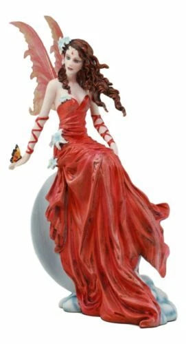 Nene Thomas Celestial Cupid Moon Crimson Wedding Fairy In Red Gown Statue-4