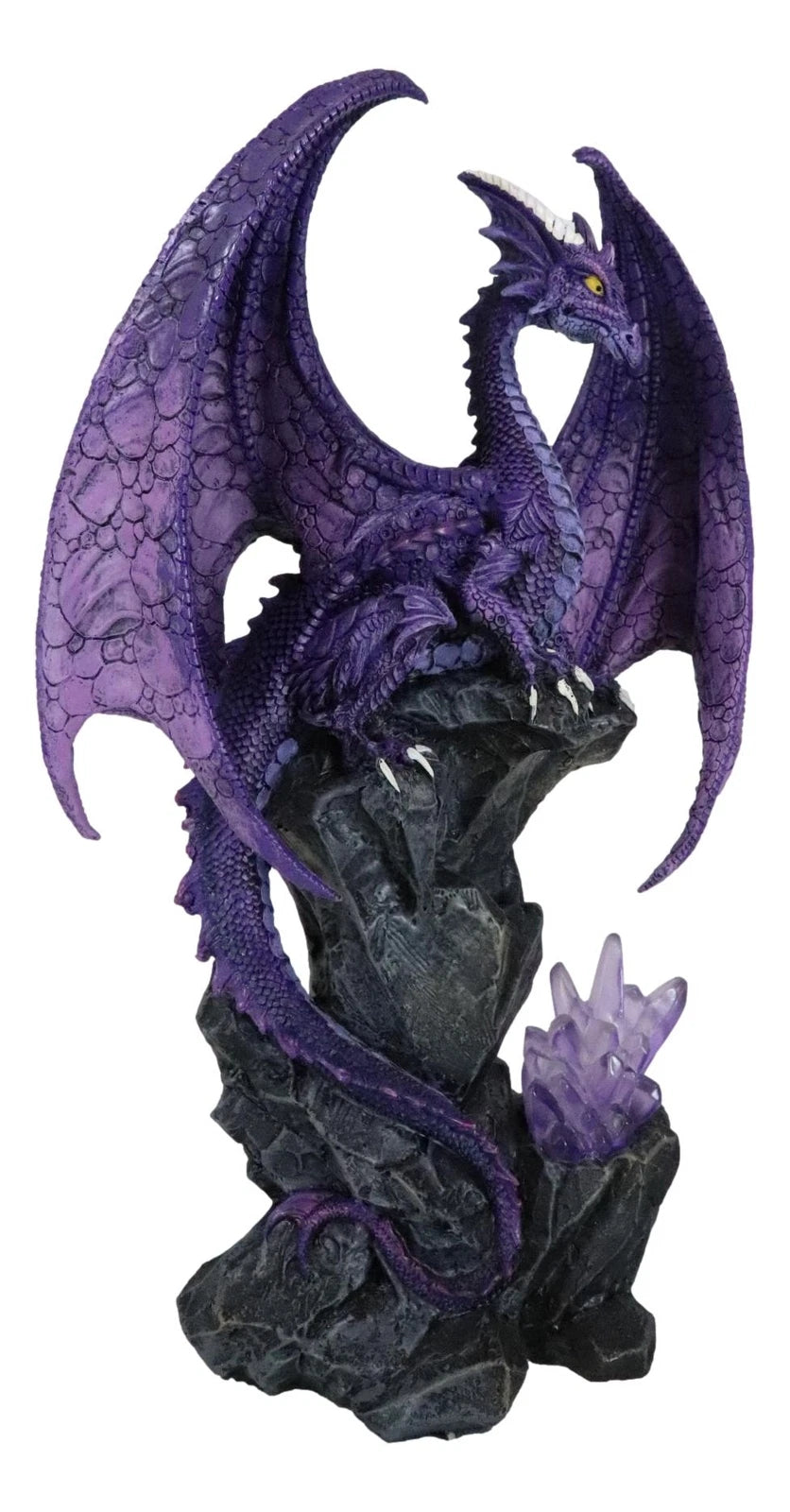 Large Hoarfrost Twilight Dragon Guarding LED Light Crystal Elements Statue-3