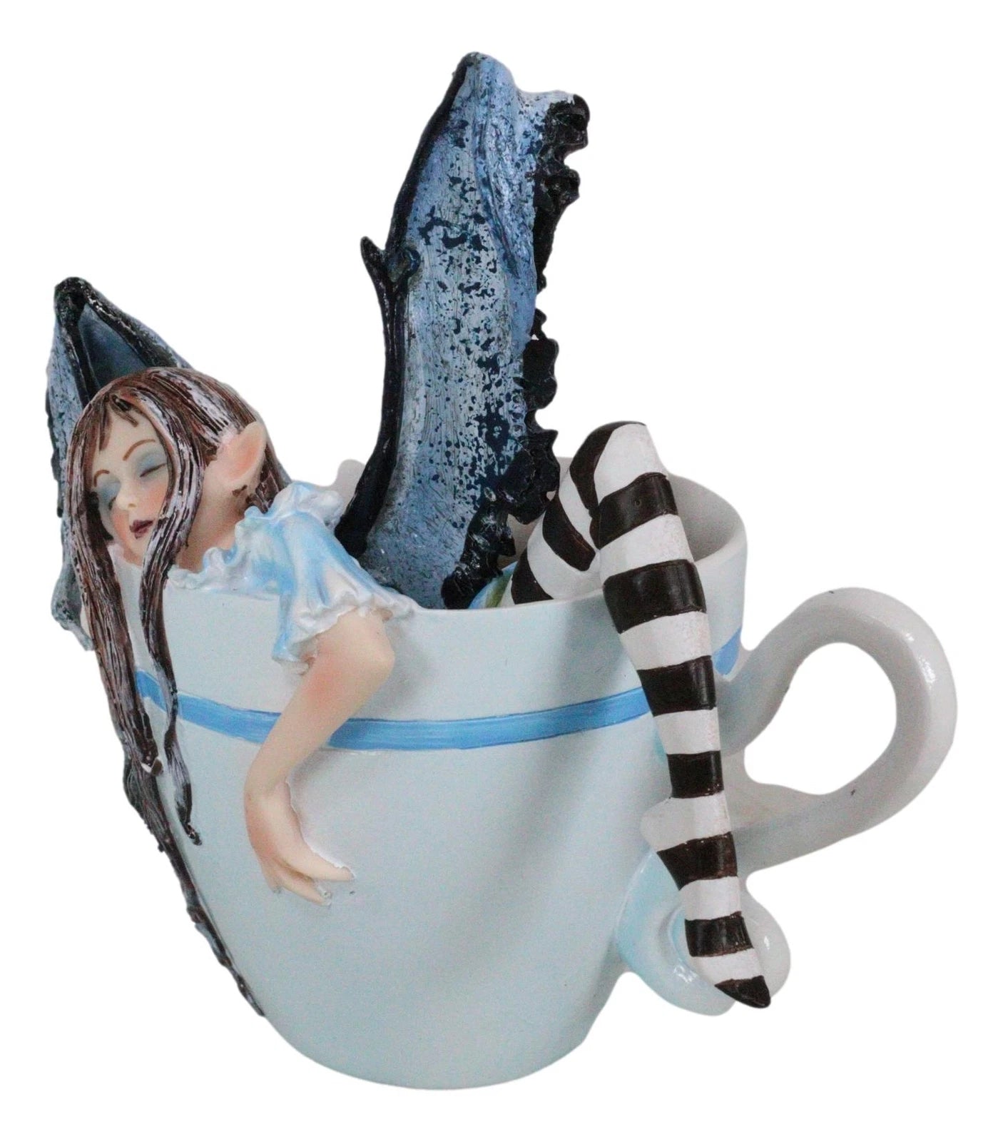 Amy Brown Teacup Latte Coffee Drunk Whimsical Fairy Figurine 5"H-2