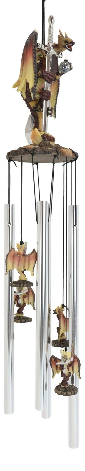 Excalibur Sword Fire Night Dragon Resonant Relaxing Wind Chime Garden Patio-1