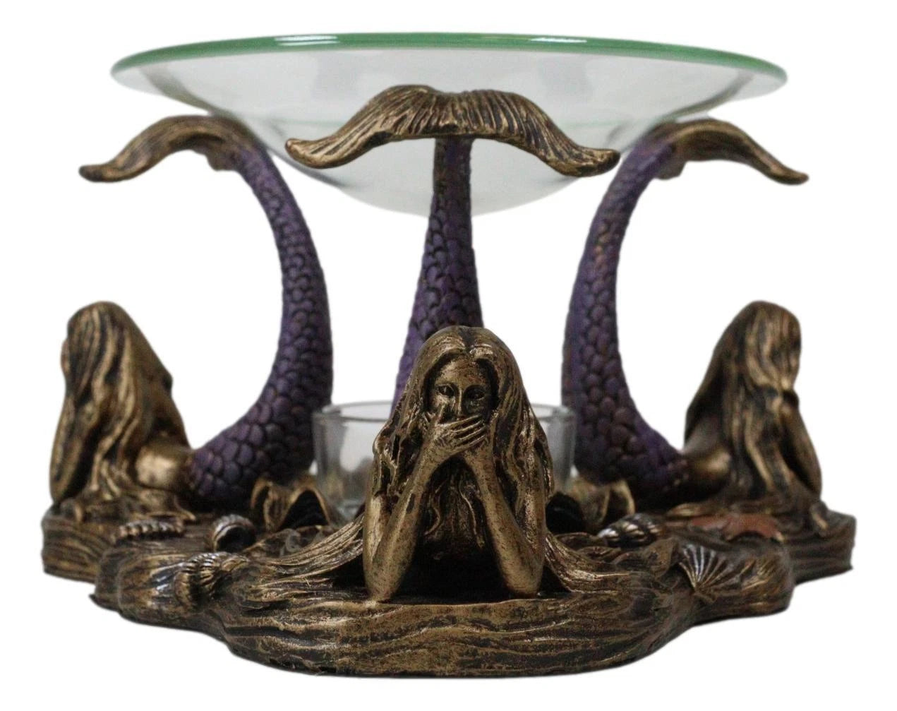 See Hear Speak No Evil 3 Sirens Mermaids Of The Cove Candle Heat Oil Warmer-3