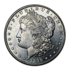 1899 P Morgan Silver Dollar $1 Brilliant Uncirculated BU 90% Silver-1
