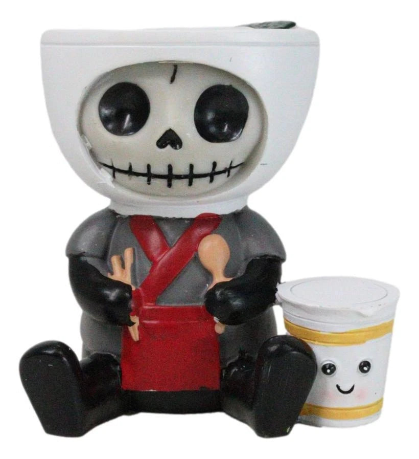 Figura de Furrybones Ramon, tazón de ramen japonés, esqueleto de Master Chef, huesos peludos-4