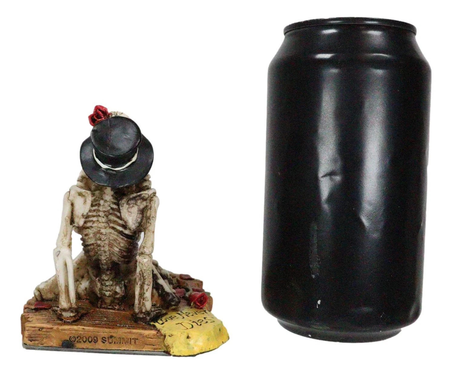 Love Never Dies Castaway Wedding Skeleton Couple Kissing Statue 3.75"H-2