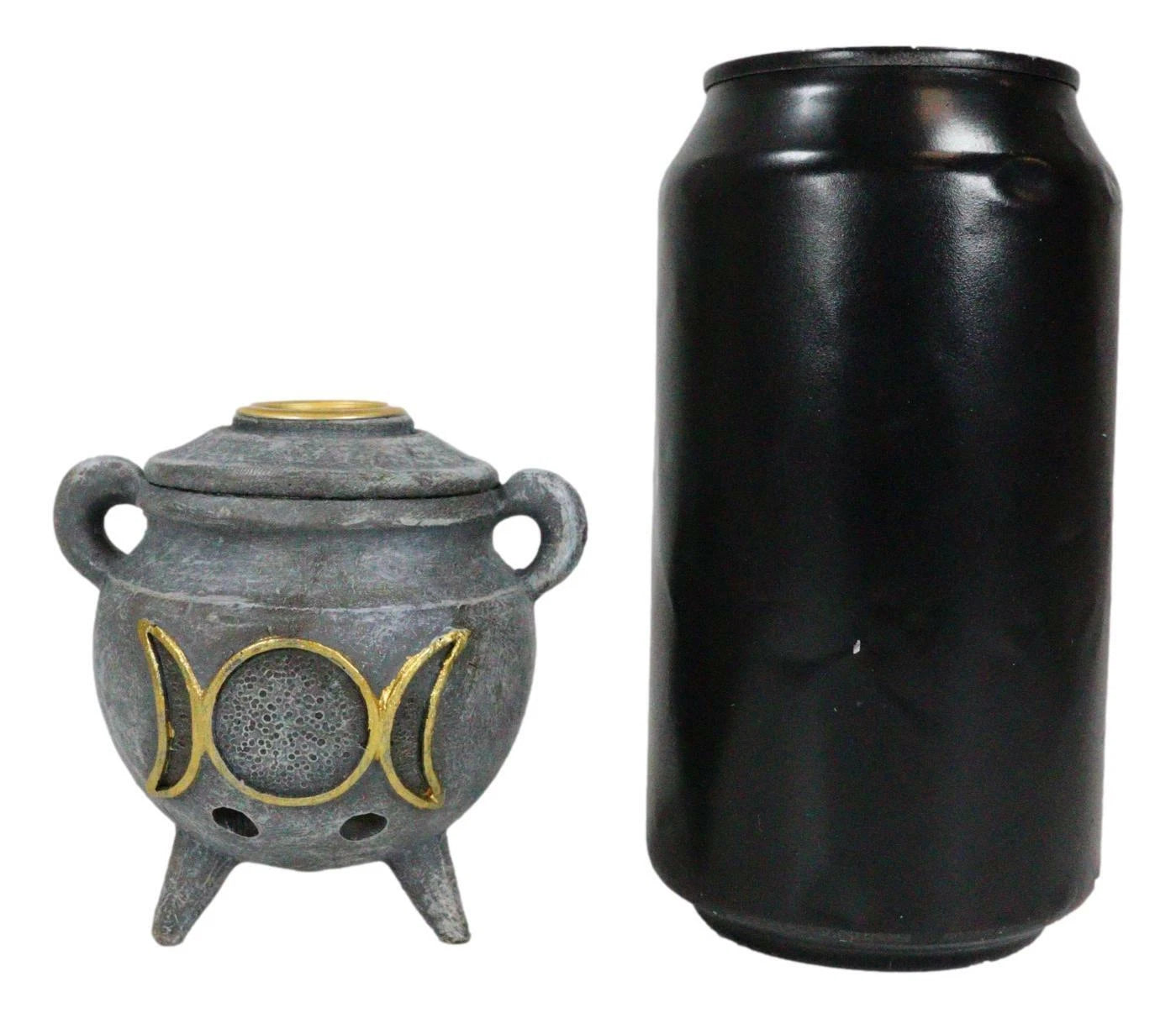 Witchcraft Wicca Triple Moon Goddess Cauldron Backflow Incense Holder Figurine-4