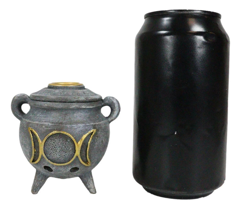 Witchcraft Wicca Triple Moon Goddess Cauldron Backflow Incense Holder Figurine-4