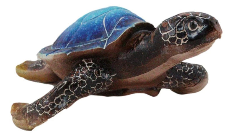 Sea Turtle Figurine, Giant Ocean Blue Decorative Tortoise Statue, 12" Swimming Sea Life Sculpture for Home Decor, Coastal, Nautical, Aquarium Display, Beach House, Gift Collectible-5