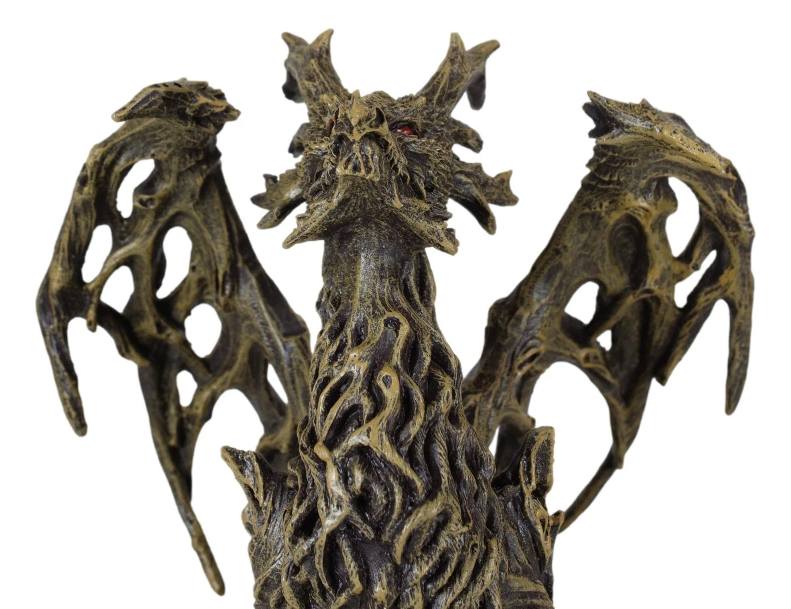 Forest Tree Ent Greenman Dendritic Dragon with Red Blood Moon Eyes Figurine-4