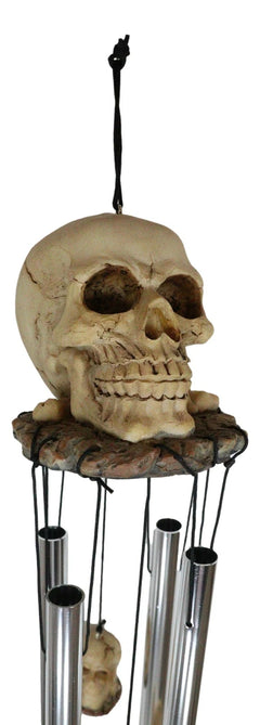 Halloween Freaky Oversized Skull Wind Chime Home Patio Skeleton Cranium Decor-2