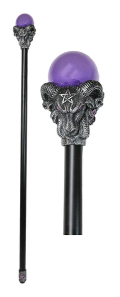 Dark Occult Pentagram Baphomet Sabbatic Goat of Mendes Swagger Stick Cane Staff-4
