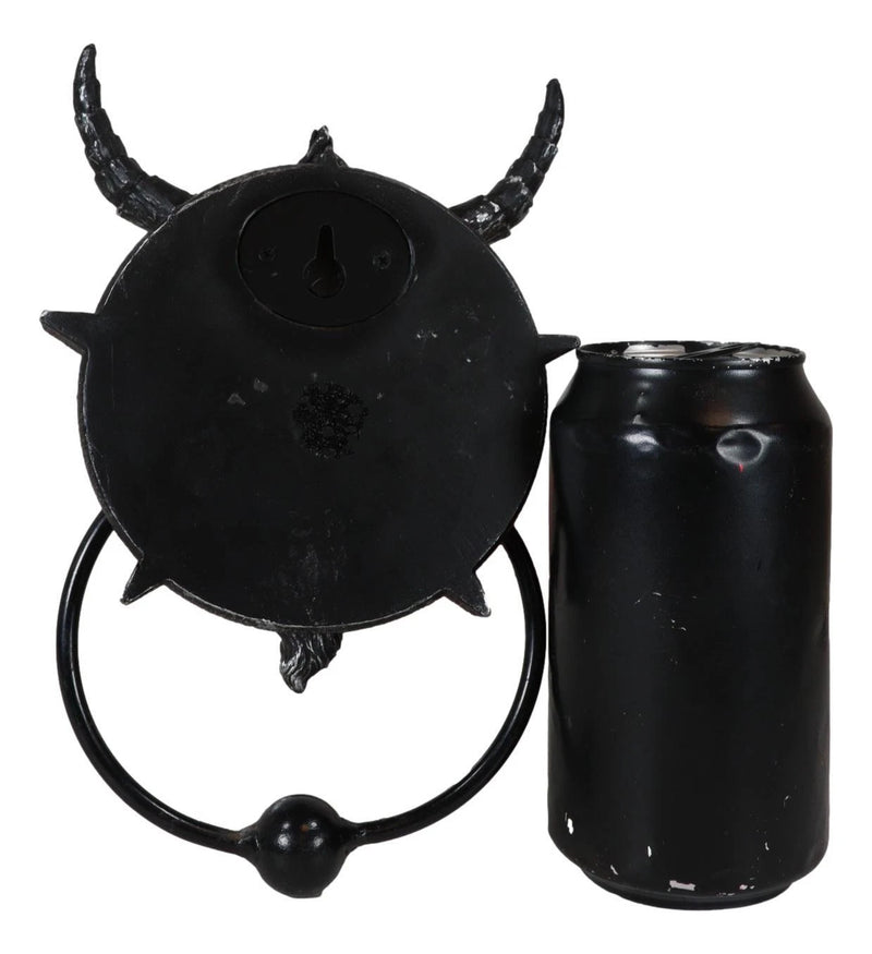 Sabbatic Goat Of Mendes Baphomet With Blood Pentagram Head Door Knocker-2