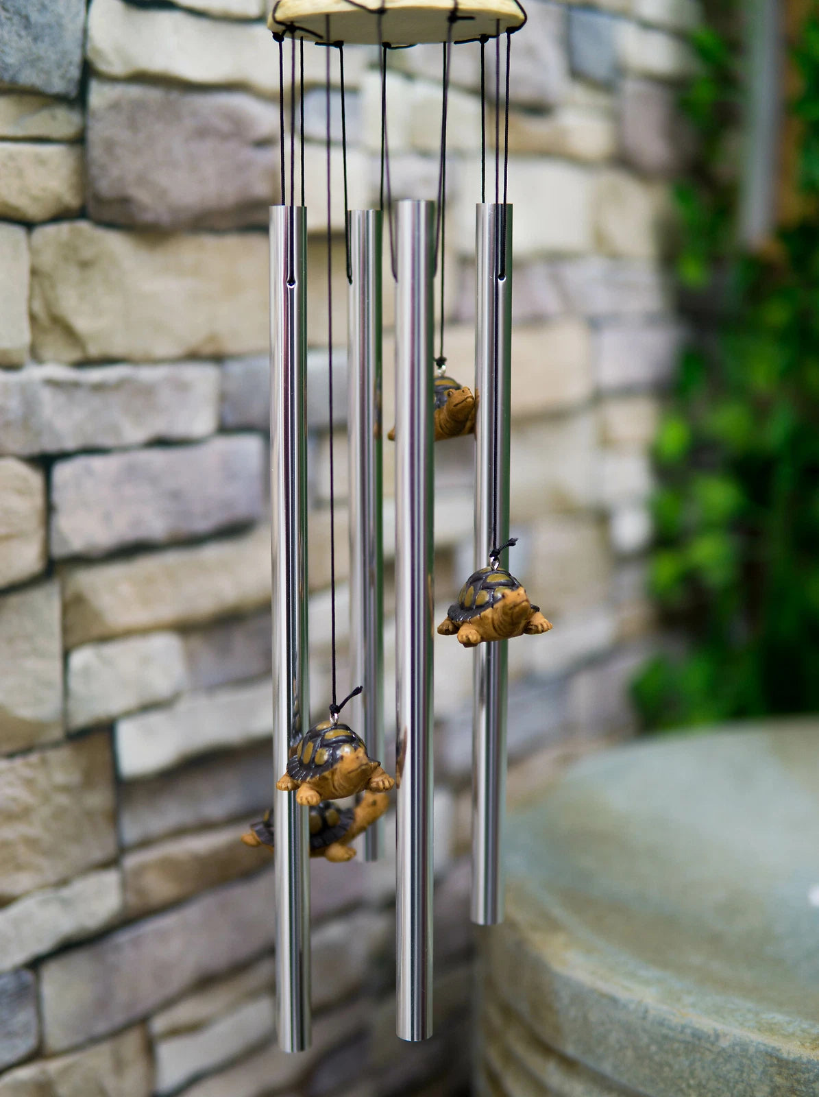 Reptile Brown Giant Tortoise Mother Piggybacking Hatchling Wind Chime-5