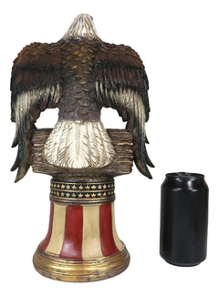 Independence Day American Glorious Bald Eagle Perching On Liberty Bell Figurine-4
