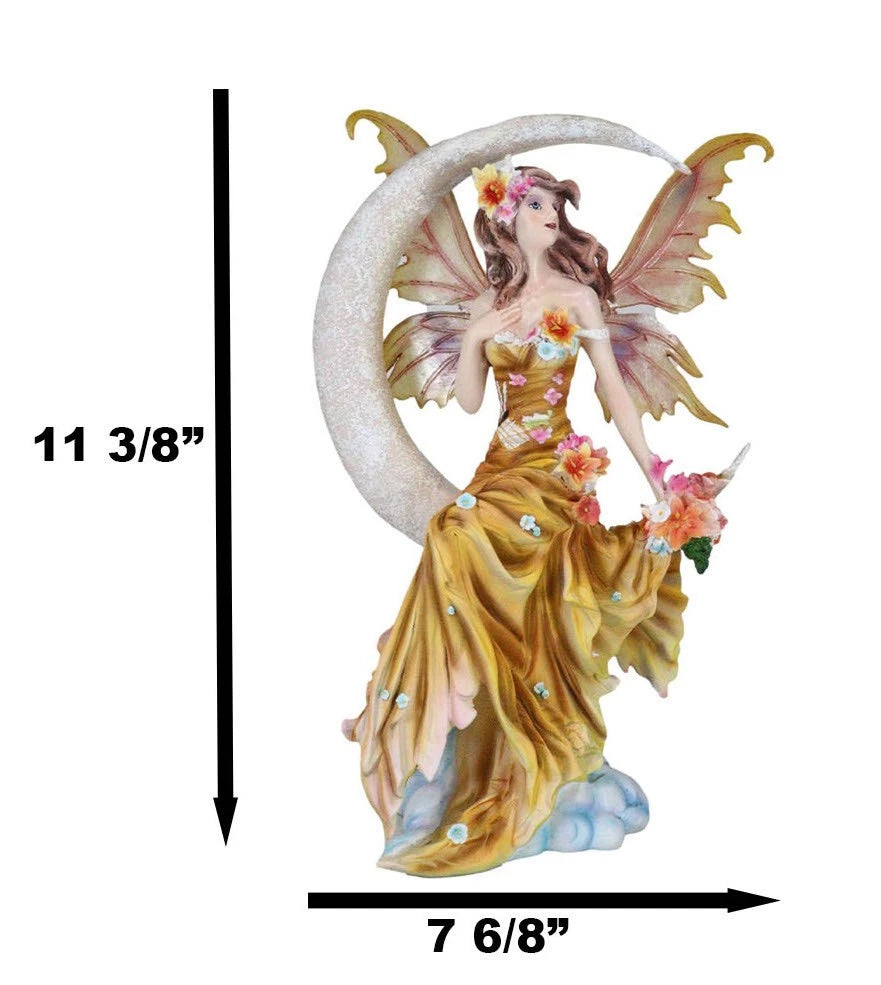 Nene Thomas Art Celestial Crescent Moon Earth Elemental Floral Fairy Statue 11"H-4