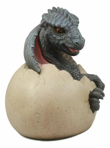 Large Nightfury Baby Dragon Hatchling In Egg Statue 10"Long Legends And Fantasy-2