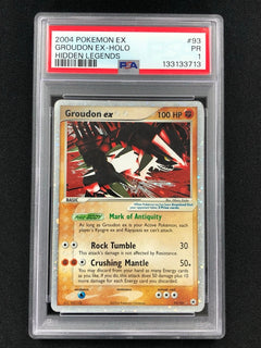 Pokemon 2004 Groudon EX Holo 93/101 PSA 1-1
