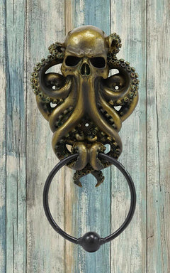 Bermuda Triangle Nautical Octopus Kraken Ghost Of Cthulhu Door Knocker Figurine-1
