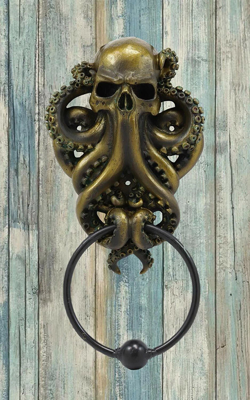 Bermuda Triangle Nautical Octopus Kraken Ghost Of Cthulhu Door Knocker Figurine-1