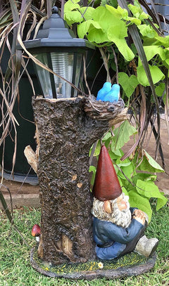 Summer Slumber Gnome With Buddy Turtle Solar Path LED Light Garden Statue-3