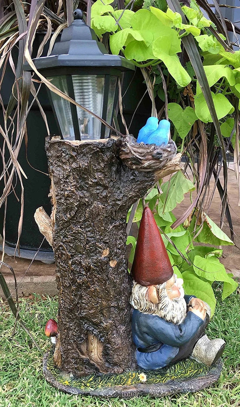 Summer Slumber Gnome With Buddy Turtle Solar Path LED Light Garden Statue-3