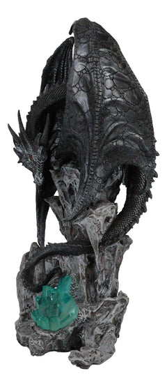 Large Euranius Drake Elder Dragon Guarding LED Light Crystal Elements Statue-8