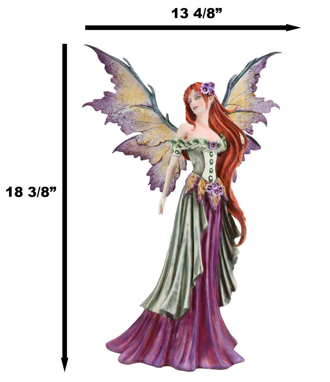 Amy Brown Large Summer Fairy Queen With Flower Adornment Statue Garden Fairies-3