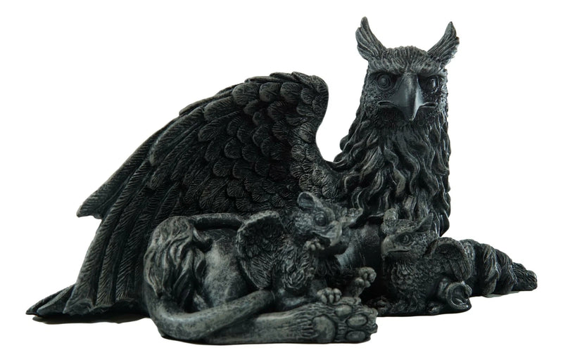 Gargoyle Figurine Griffon Family Mother & Baby Hatchlings Statue-7