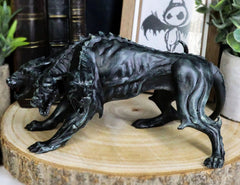 Faux Stone Greek Guardian Hydra Hound Dogs Of Hades Cerberus Statue 7.75"L-1