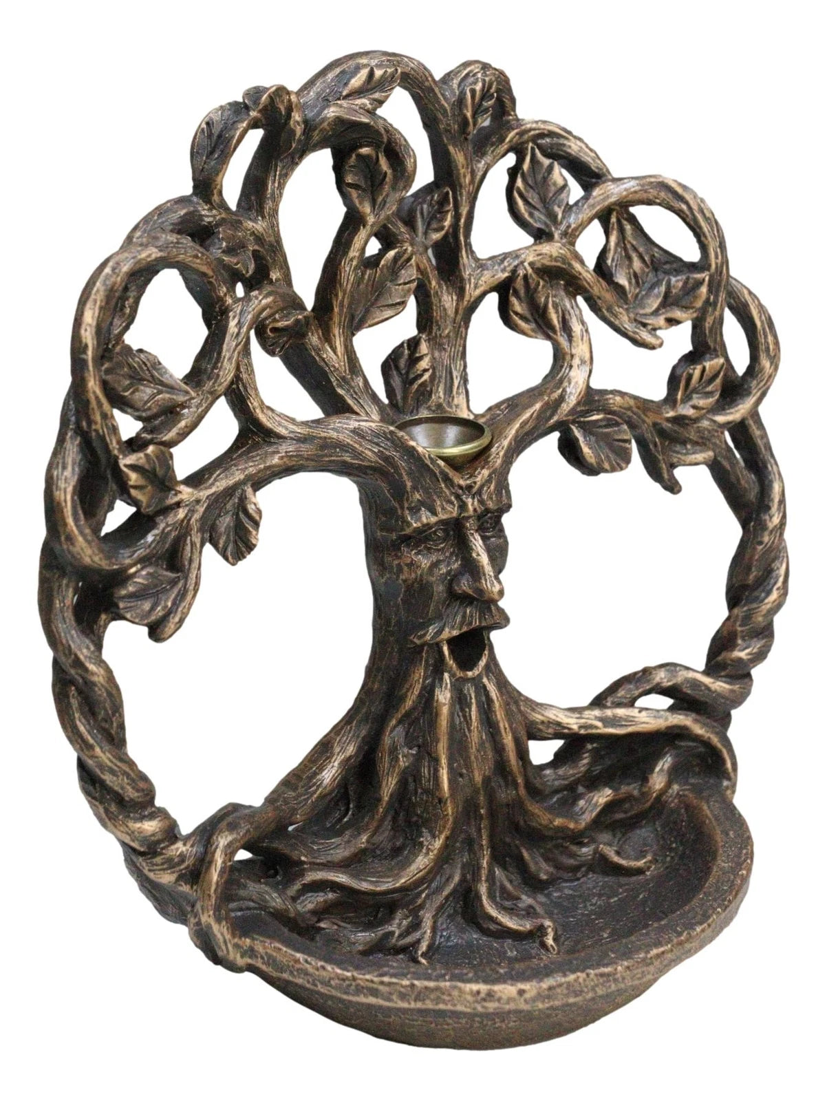 Ethereal Forest Celtic Greenman Ent Tree Of Life Backflow Incense Cone Burner-3