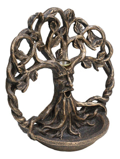 Ethereal Forest Celtic Greenman Ent Tree Of Life Backflow Incense Cone Burner-3