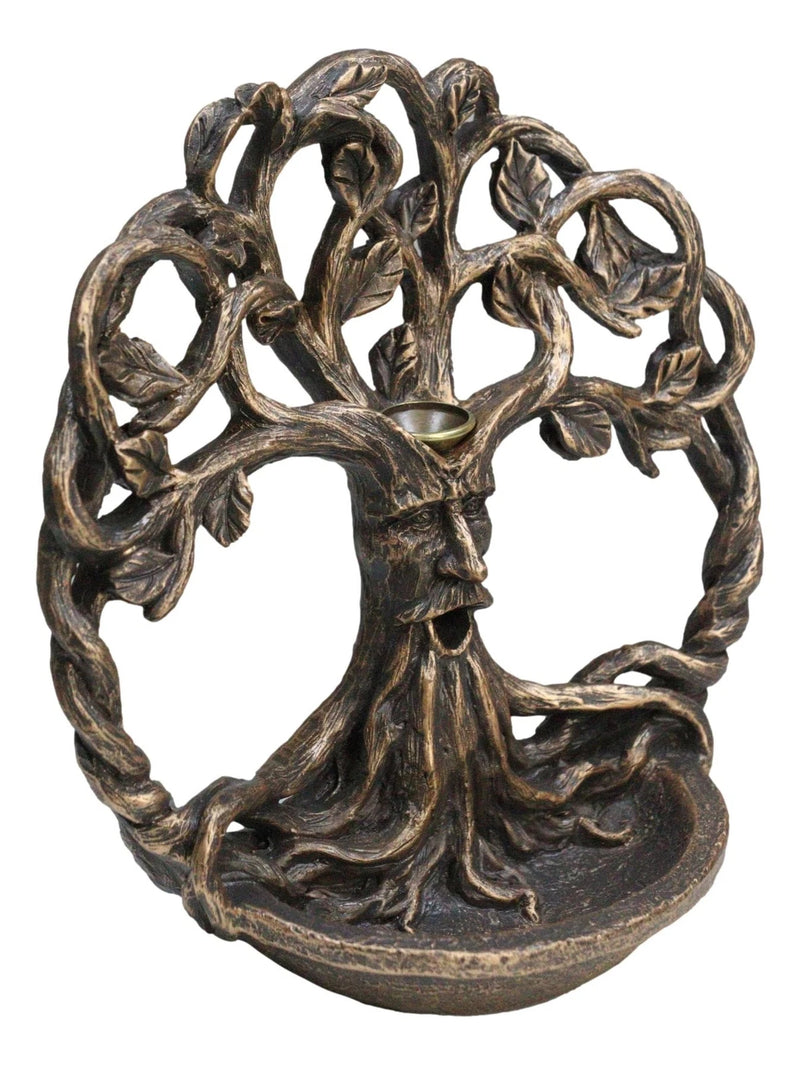 Ethereal Forest Celtic Greenman Ent Tree Of Life Backflow Incense Cone Burner-3