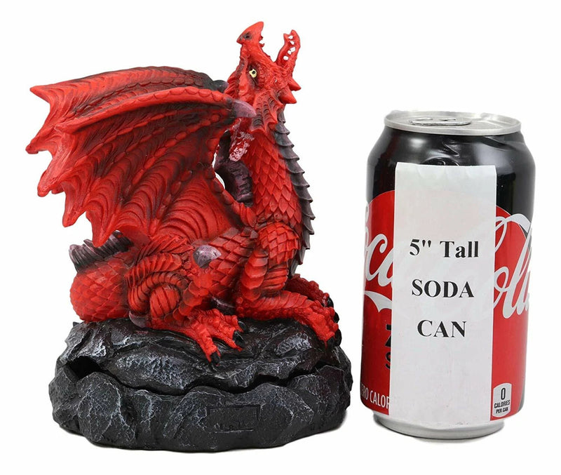 Smoke Fire Breathing Red Dragon Backflow Incense Cone Burner Statue Decor-3