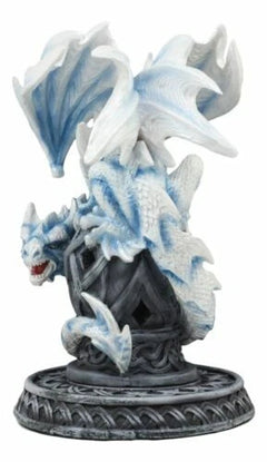 Celtic Tomb Guardian White Icycle Dragon Backflow Cone Incense Holder-3