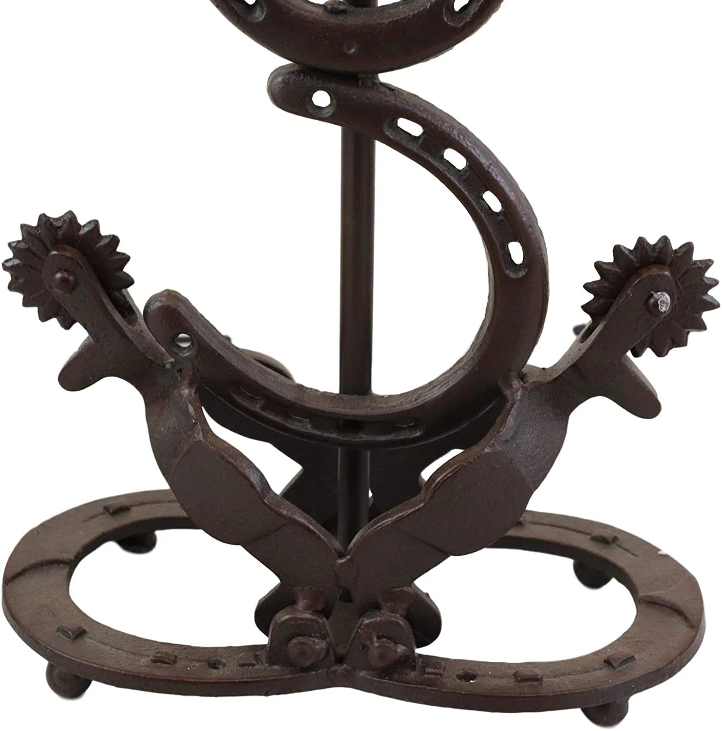 Cast Iron Western Horseshoes Base Desktop Table Lamps w/ Pine Shade 28"H-3