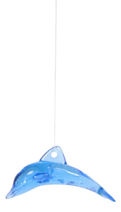 Nautical Marine Blue Swimming Dolphin Acrylic Glass Wind Chime 22"L Sea Dolphins-3