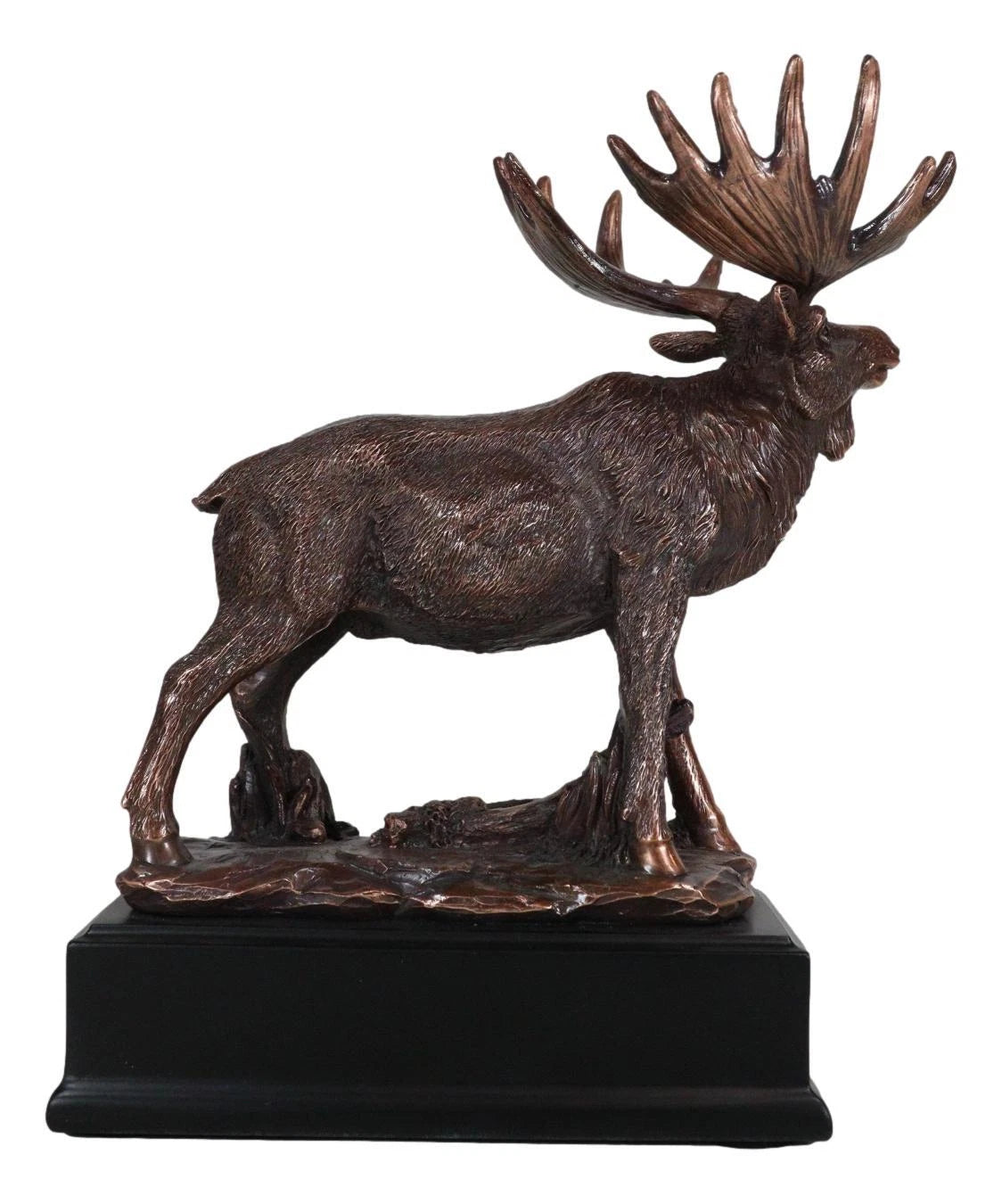The Emperor Wild Elk Bull Moose Statue Bronze Electroplated Figurine With Base-4
