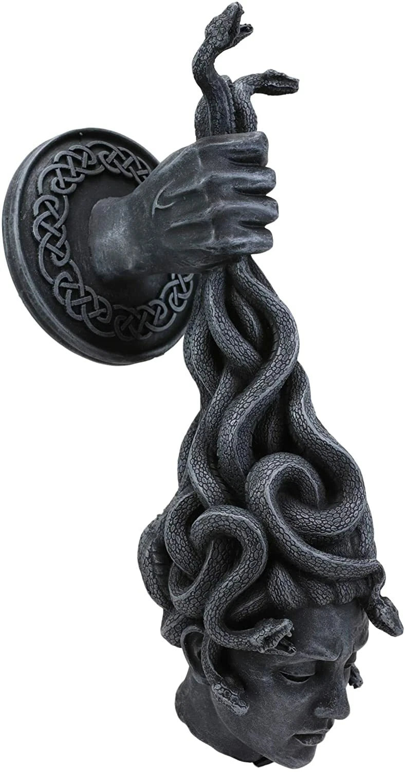 Greek Goddess Medusa Hanging from Perseus Hand Wall Decor Plaque 12.25" H