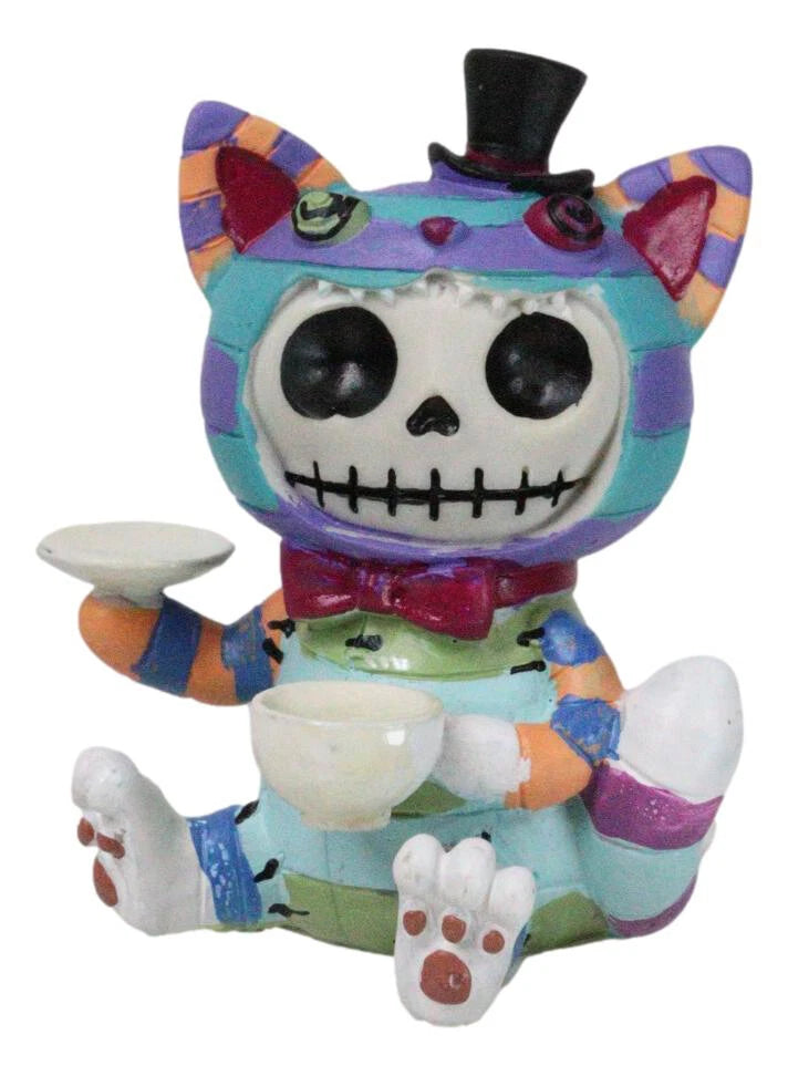 Furry Bones Whimsical Wonderland Cheshire Cat Alice Skeleton Figurine Furrybones-2