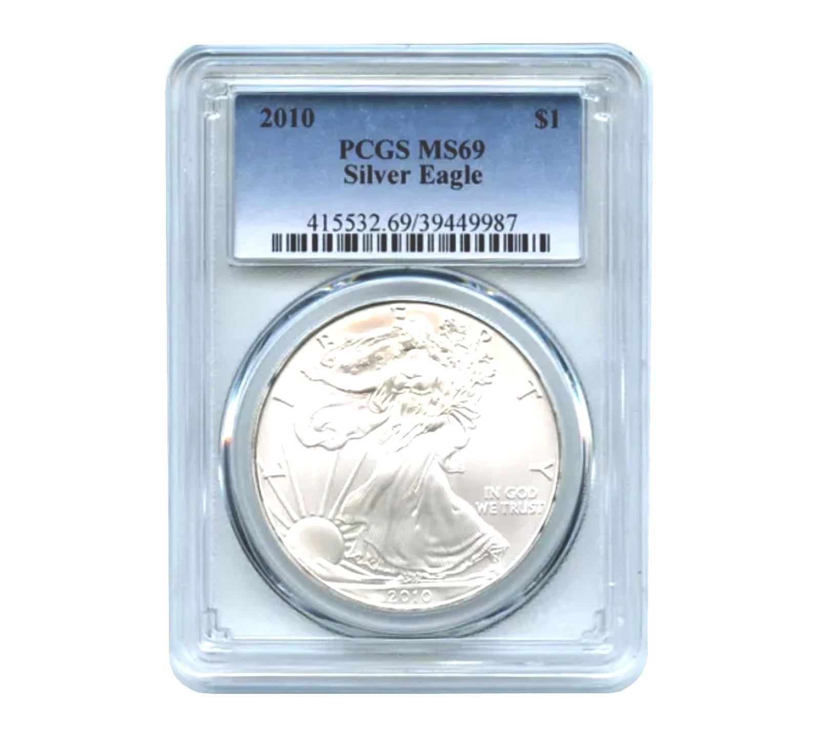 American Silver Eagle MS69 PCGS de $1 de 2010-1