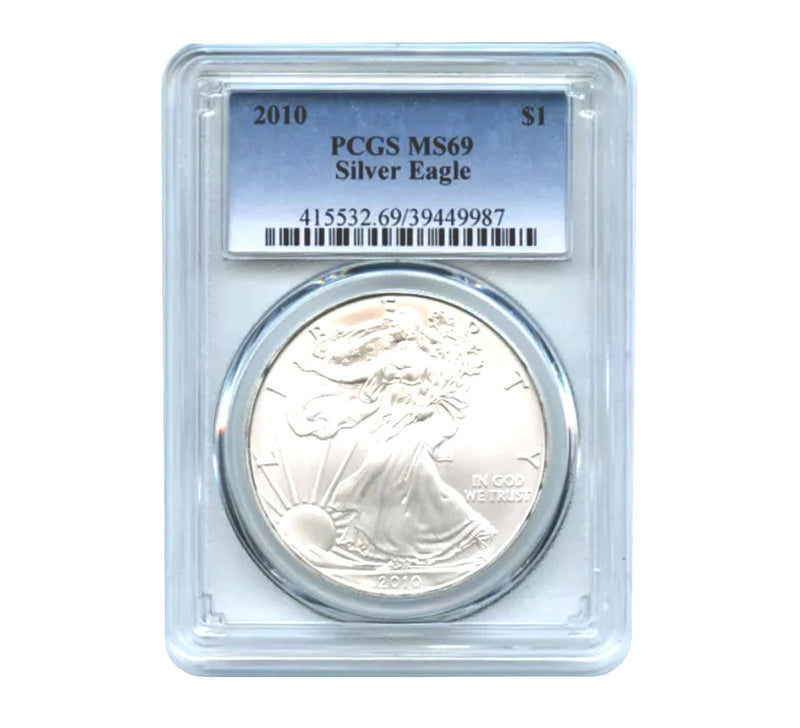 American Silver Eagle MS69 PCGS de $1 de 2010-1