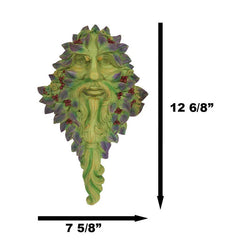 Celtic Winter Solstice Greenman Hanging Wall Decor Plaque 12.75" High-5