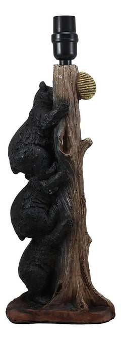 Rustic Climbing 3 Stacked Black Bear Cubs Getting Honey Table Lamp W/Shade-6